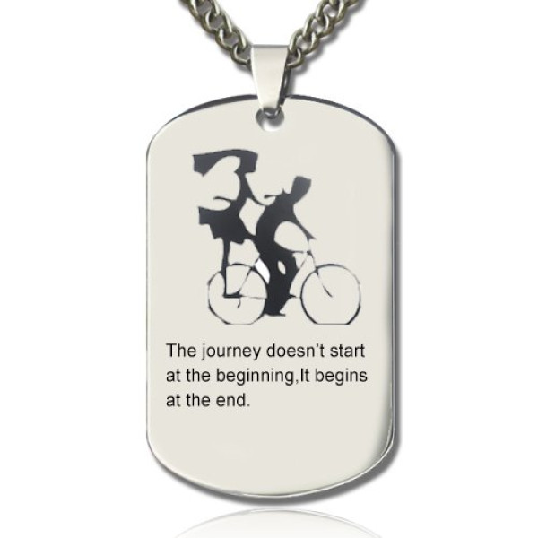 Personalised His and Hers Bike Couple Name Necklace
