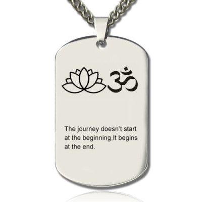 Yoga Theme,Lotus Flower Name Dog Tag Necklace - By The Name Necklace;