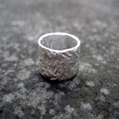 Stunning Broad Sterling Silver Rocky Outcrop Ring