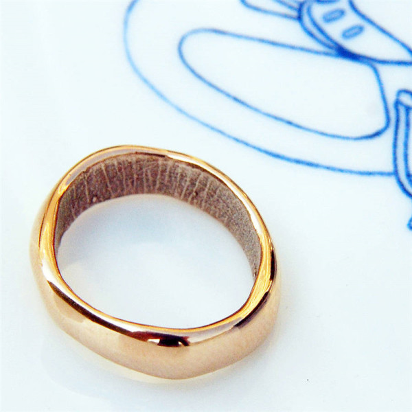 18ct Rose Gold Bespoke Fingerprint Wedding Ring - By The Name Necklace;