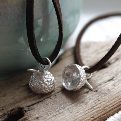 Sterling Silver Acorn Cup Pendant