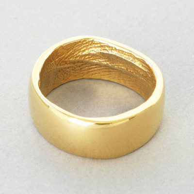 18ct Yellow Gold Bespoke Fingerprint Ring - By The Name Necklace;