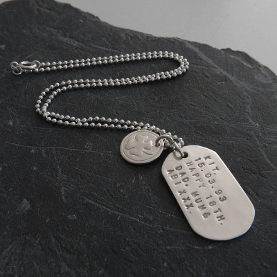 Customised Solid Silver Dog Tags with Engraved ID