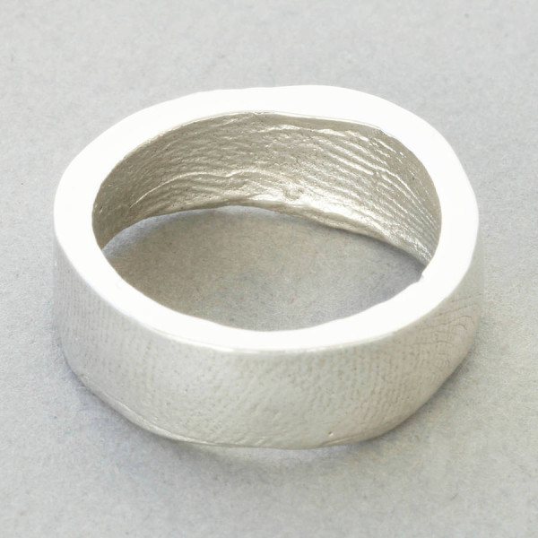 Handcrafted Custom Sterling Silver Fingerprint Ring