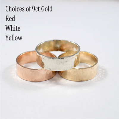 18ct Yellow Gold Rings with Bark Finish