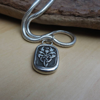 Celtic Thistle Necklace - Sterling Silver Jewellery