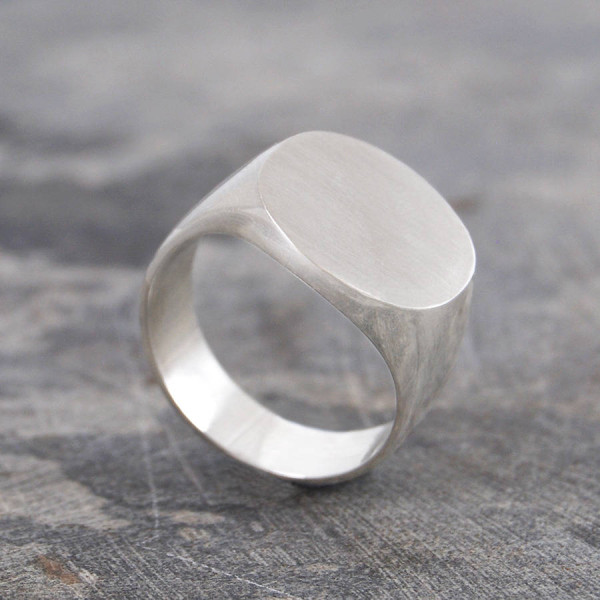 Men's Silver/Gold Round Signet Ring
