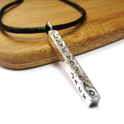 Stunning Silver Chunky Bar Necklace