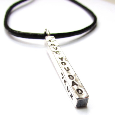 Stunning Silver Chunky Bar Necklace