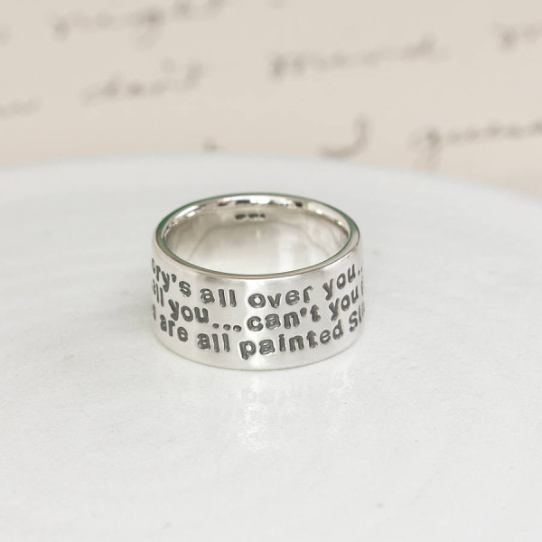 Custom Engraved Sterling Silver Message Ring