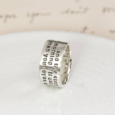 Custom Engraved Sterling Silver Message Ring