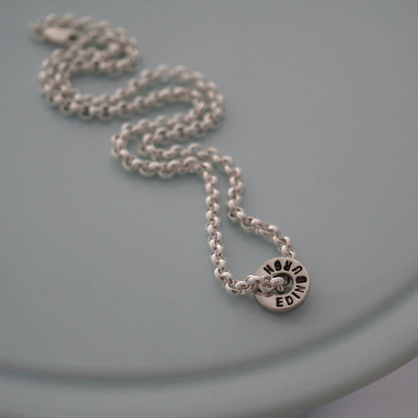 Sterling Silver Chunky Washer Pendant Necklace