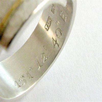 Sterling Silver Hammered Chunky Ring with Round Design