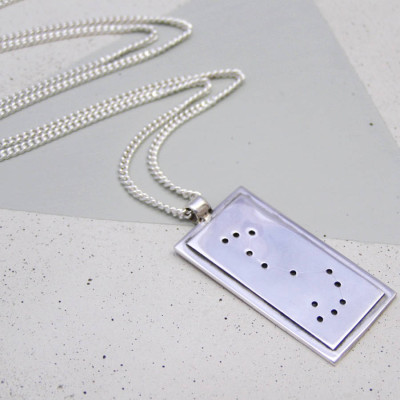 Sterling Silver Necklace with Constellation Design