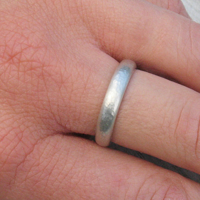 Handmade Sterling Silver Hammered Ring Jewellery - 8mm Width