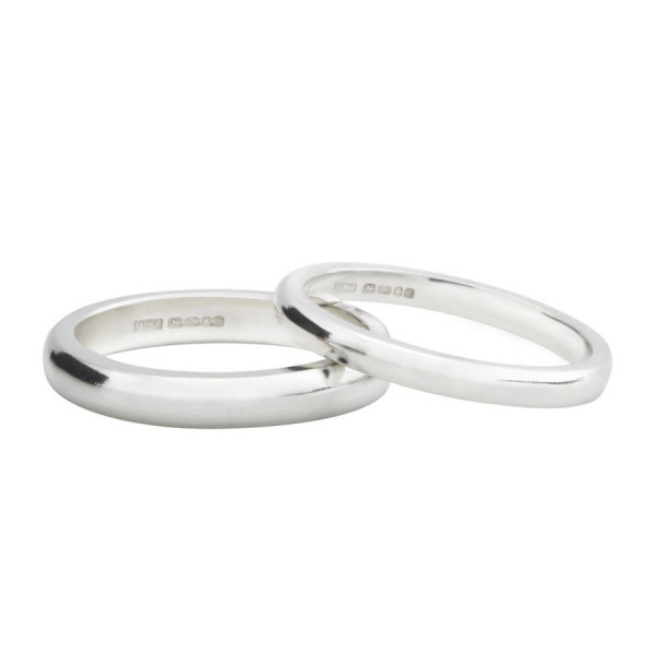 Sterling Silver D-Shape Wedding Ring