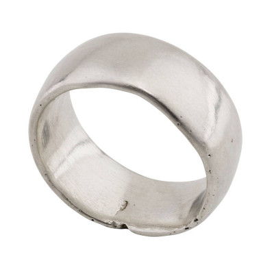 Sterling Silver Domed Sand Casted Wedding Band"