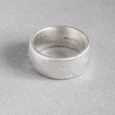 Sterling Silver Domed Sand Casted Wedding Band"