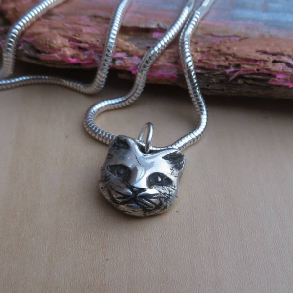 Cute Sterling Silver Soul Cat Pendant Necklace