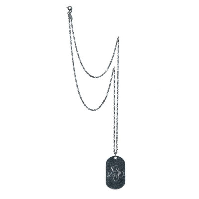 Customised Darkened Army ID Tag Charm Necklace