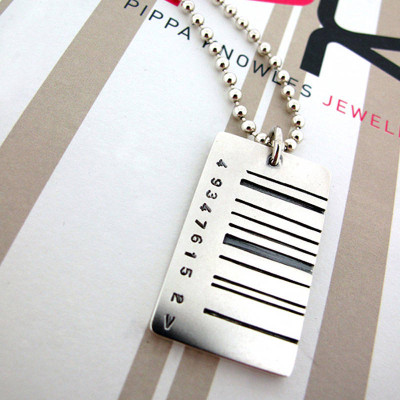 Stylish Wide Barcode Tag Necklace