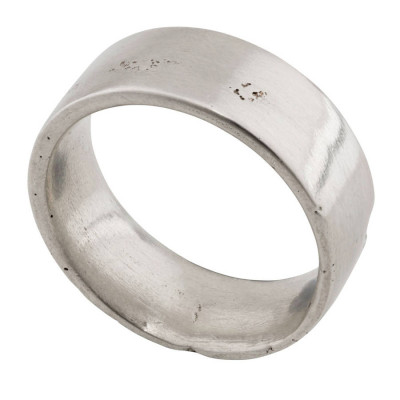 Sterling Silver Wedding Band Flat Sand Cast Ring