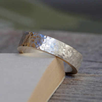Custom Textured Sterling Silver Wedding Ring