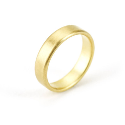 Mens Brushed 18ct Gold Wedding Band Ring