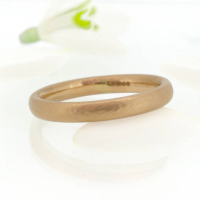 18ct Gold Hammered Comfort Fit Wedding Ring