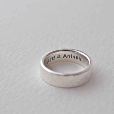 Handcrafted Silver Personalised Message Ring