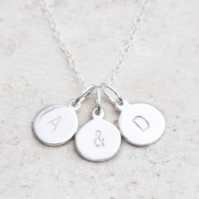 Personalised Silver Hand Stamped Charm Necklace
