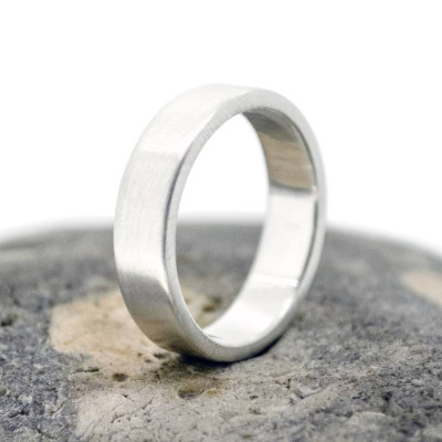 Handmade Satin Silver Rectangular Ring for Weddings