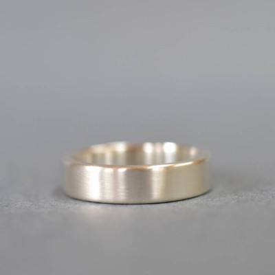 Handmade Satin Silver Rectangular Ring for Weddings