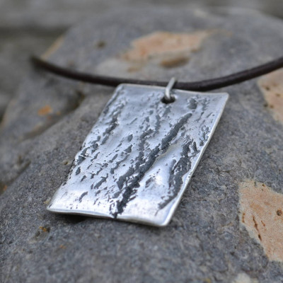Handmade Silver Dog Tag Necklace - By The Name Necklace;