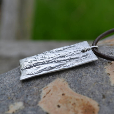 Handmade Sterling Silver Dog Tag Pendant Necklace