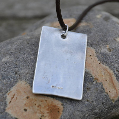 Handmade Sterling Silver Dog Tag Pendant Necklace