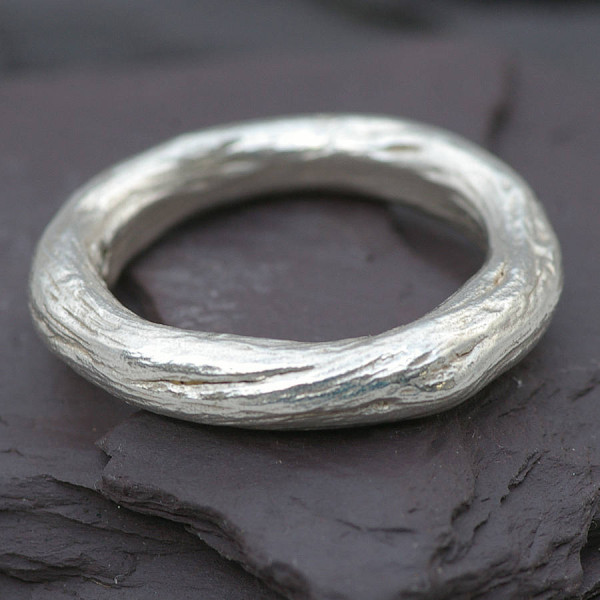 Men's Silver Rose Gold Band Ring