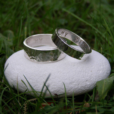 Custom Engraved His & Hers Wedding Rings