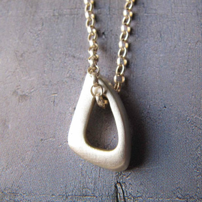 Sterling Silver Infinity Necklace with Triangle Pendant