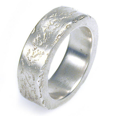 Medium Silver Concrete Ring - By The Name Necklace;