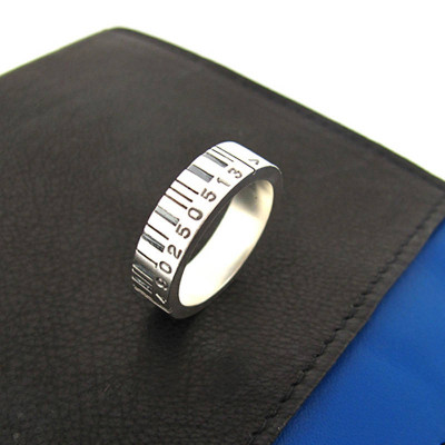 Silver Barcode Ring for Medium Size