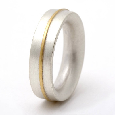 Sterling Silver Ring with 18ct Gold Accents - Medium Size