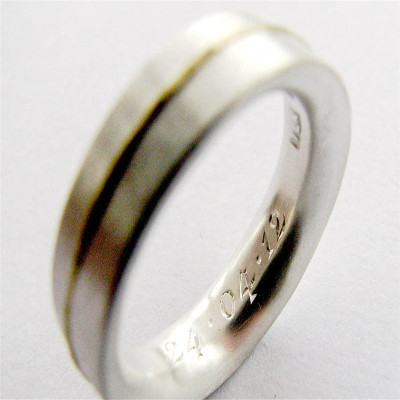 Sterling Silver Ring with 18ct Gold Accents - Medium Size