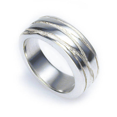 Sterling Silver Texture Finished Band Ring