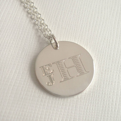 Mens Personalised Monogrammed Layered Necklace With Custom Engraving