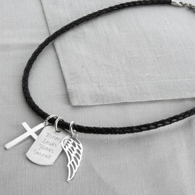 Custom Engraved Sterling Silver Karma Dog Tag Pendant Necklace