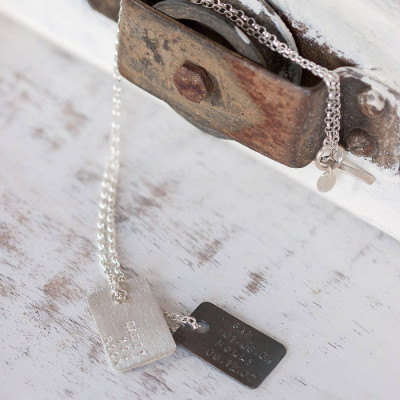Custom Engraved Silver Pendant Necklace for Men