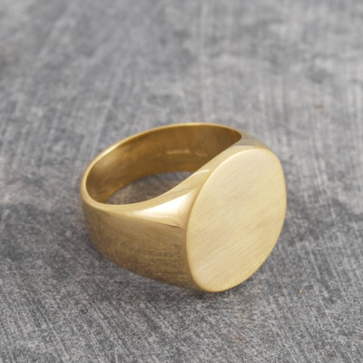 Men's Silver/Gold Round Signet Ring