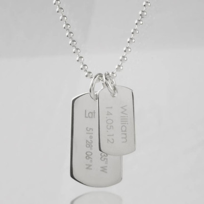 Mens Birth Day Celebration Dog Tags Necklace - By The Name Necklace;