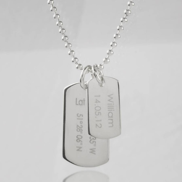 Men's Personalised Birthday Dog Tag Necklace